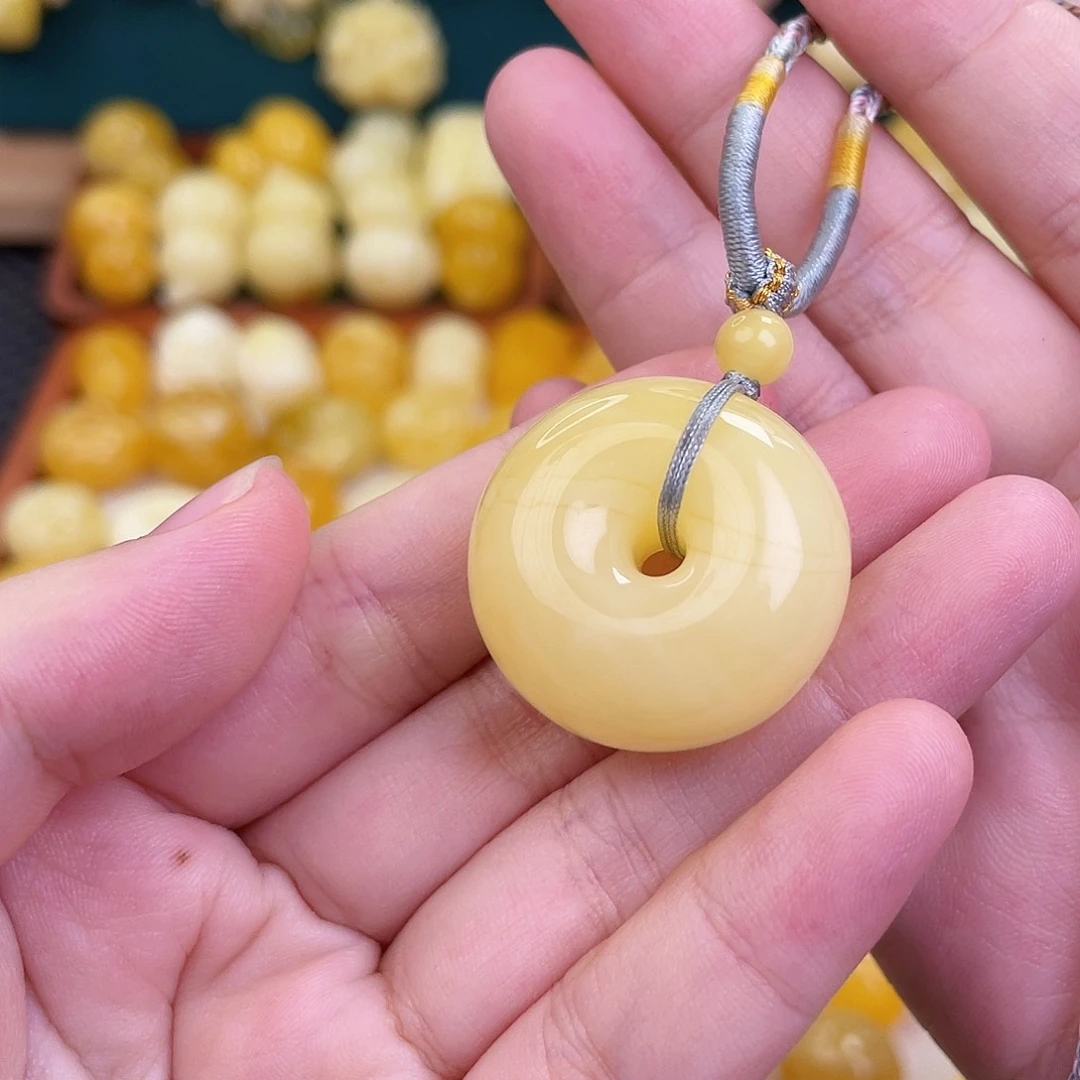 蜜蜡未镶嵌毛衣链蜜蜡