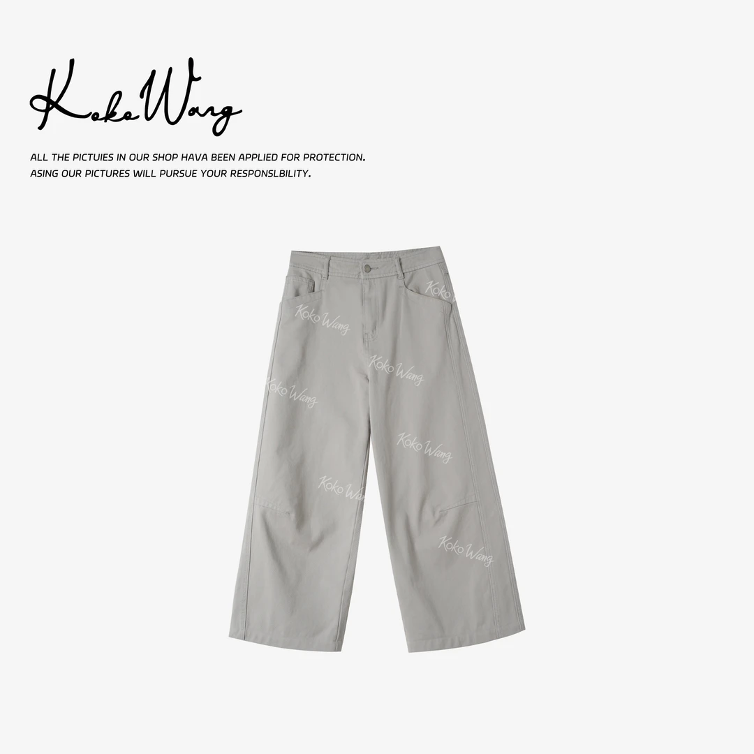 KOKO WANG夏季新款水洗削胯显瘦百搭八分工装牛仔裤585465F17K02