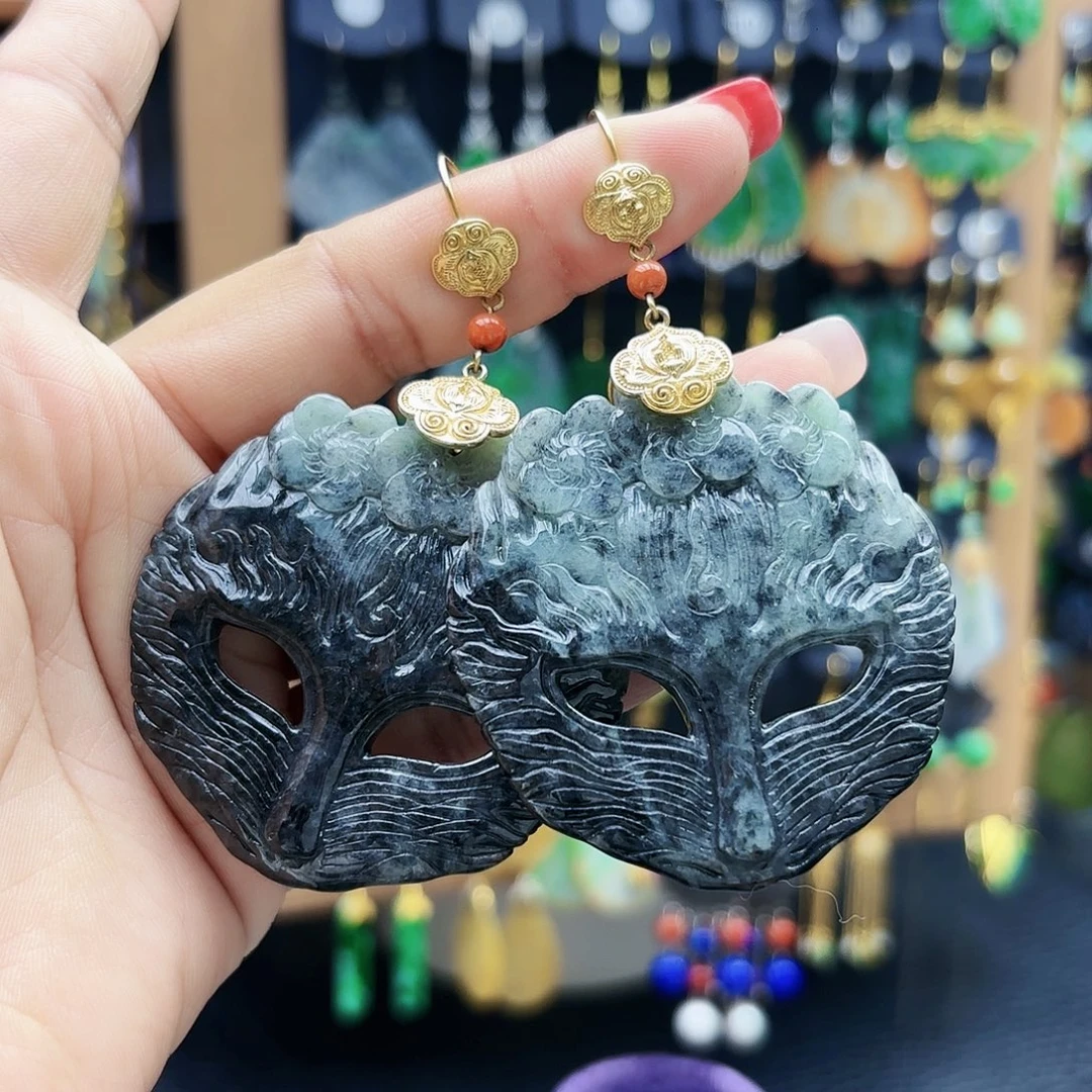 翡翠未镶嵌耳饰耳坠