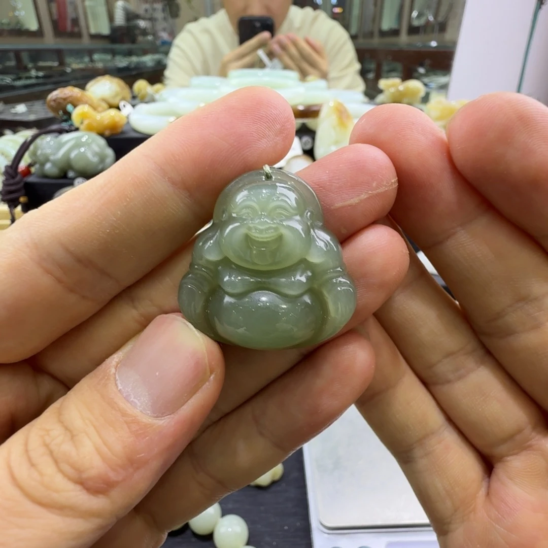 和田玉未镶嵌吊坠(赠链)新疆和田玉佛公