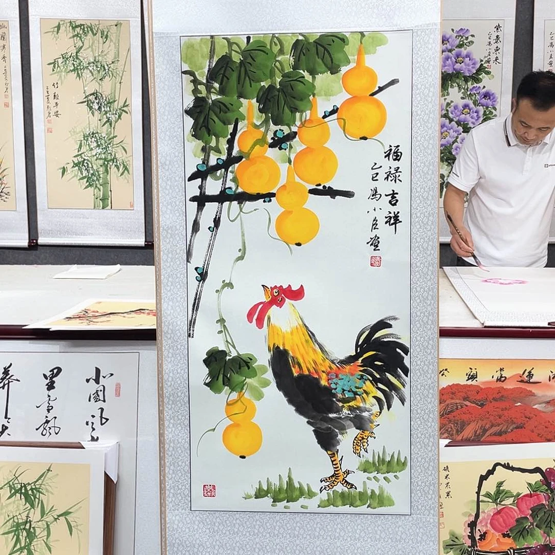 国画手绘手写作品
