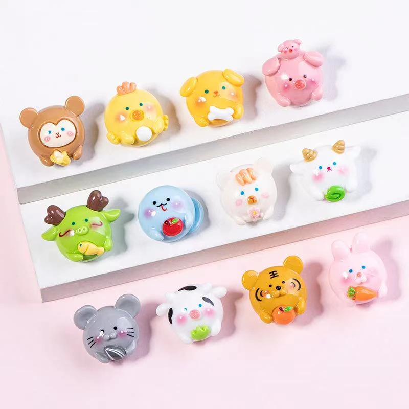 【对对碰+双许愿】胖嘟嘟实色透色十二生肖diy摆件网红爆款