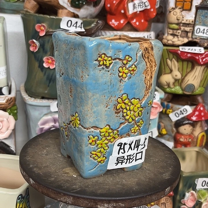 紫砂花盆粗陶材质多肉花盆