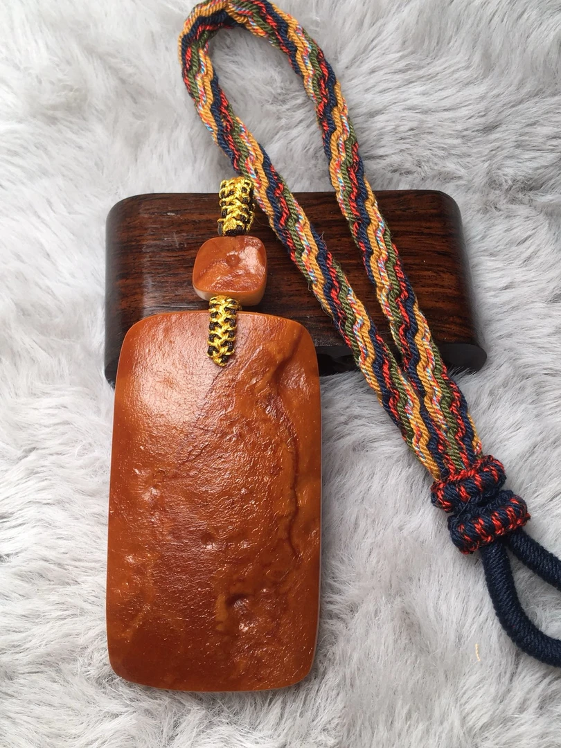 天然原矿棕红皮花蜡蜜蜡原石切牌吊坠手把珠宝首饰文玩