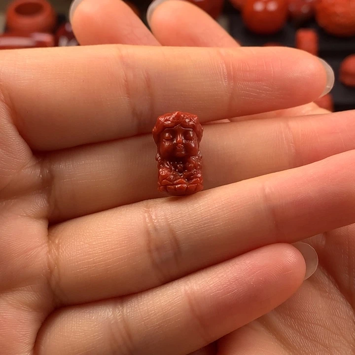 南红玛瑙牛血红度母10MM未镶嵌