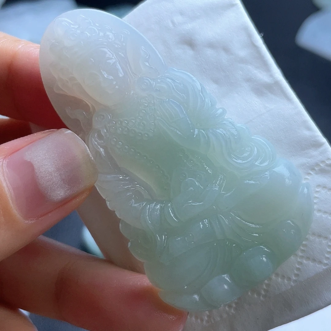 定制翡翠未镶嵌翡翠毛货挂件吊坠