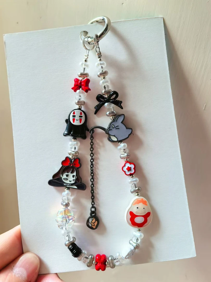 B链接亚力克，diy米珠，花生珠手机链包挂