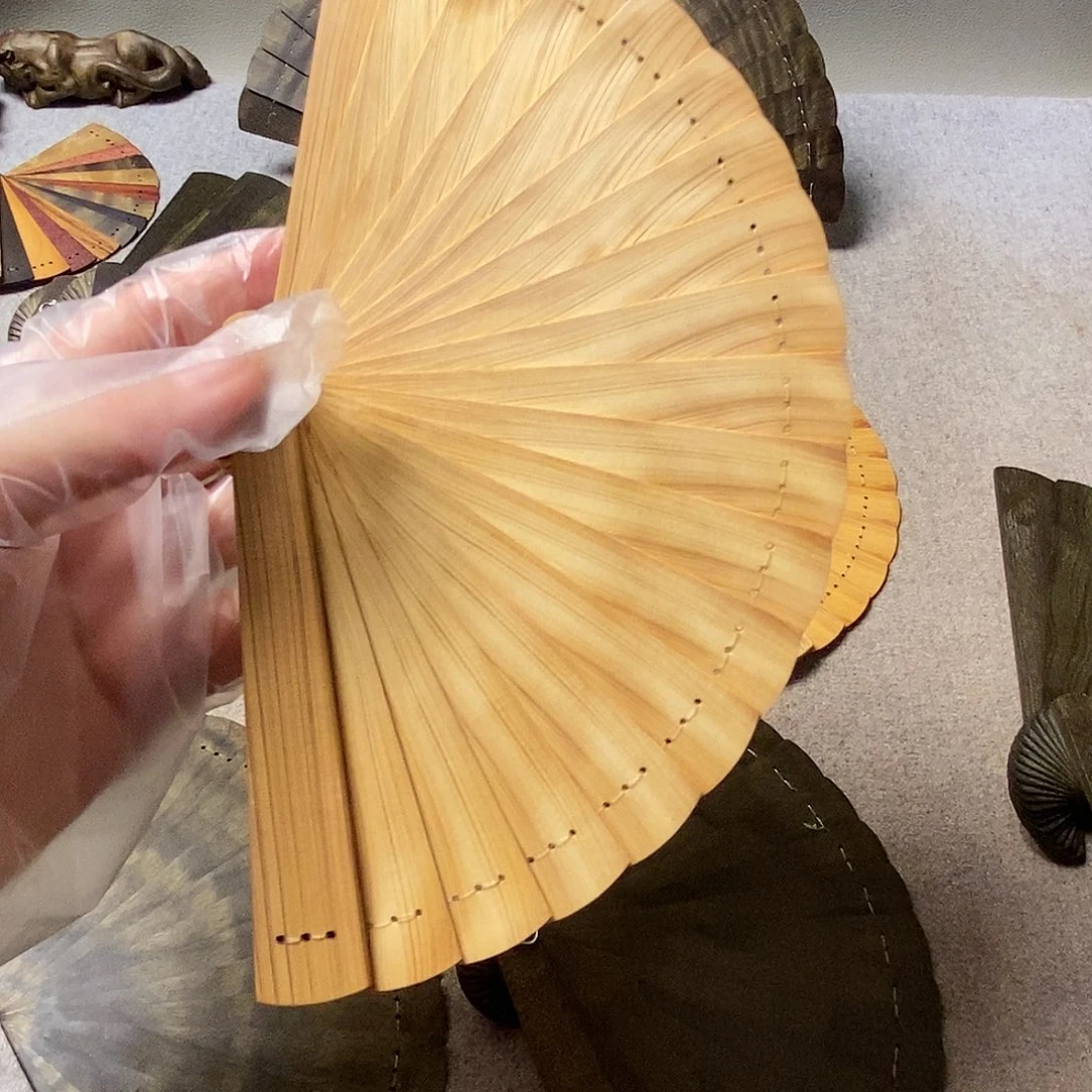 楠木小*鱼太行崖柏12折扇