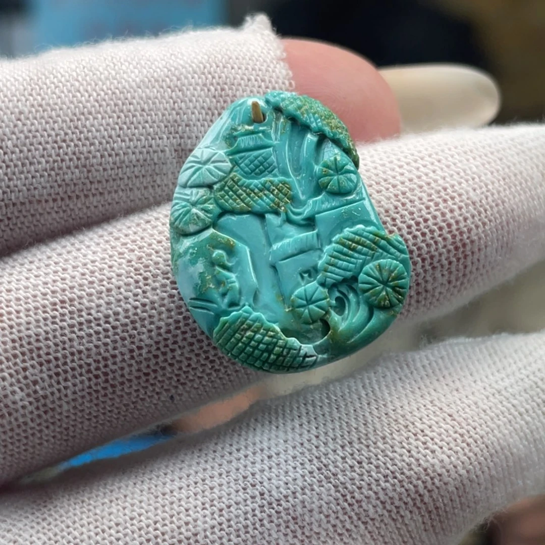 绿松石未镶嵌挂件