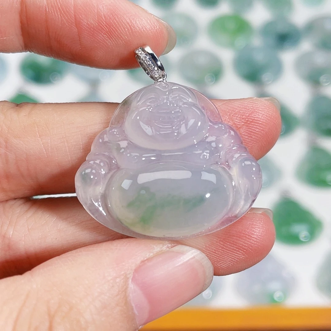 颈饰18K金镶嵌翡翠吊坠