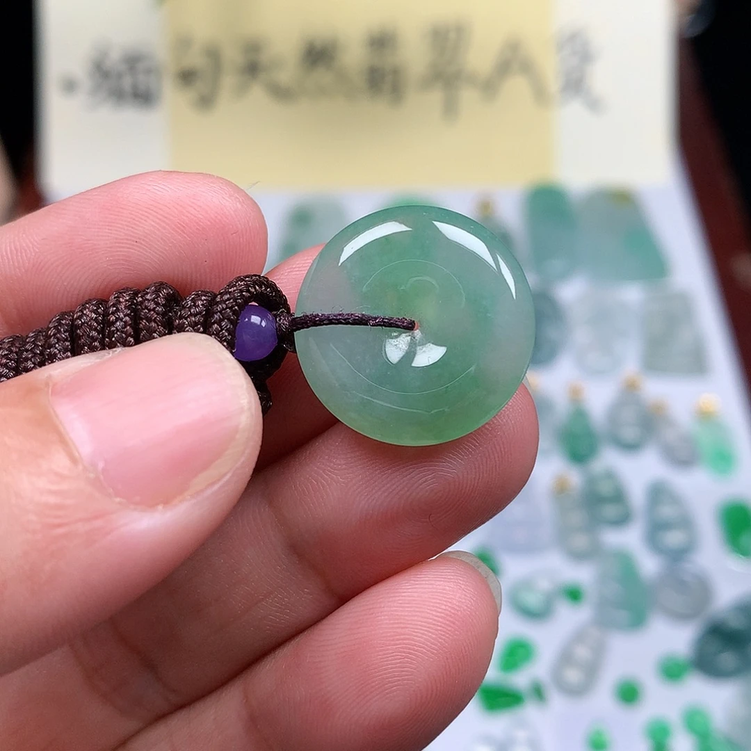 翡翠裸石缅甸天然A货翡翠冰种平安扣