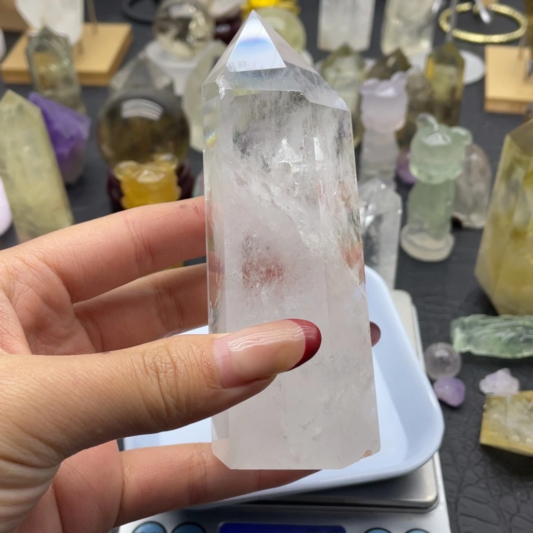 水晶95未镶嵌薄**子白水晶柱