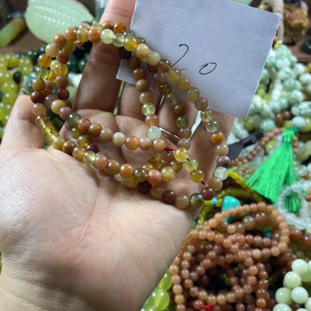 野***数蛇纹石玉未镶嵌手串