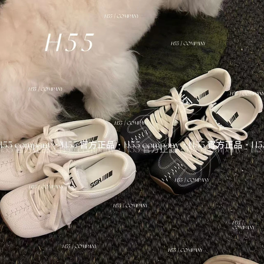 H55-时光线条-极简荔枝纹结构德训鞋4cm67-2655-RD