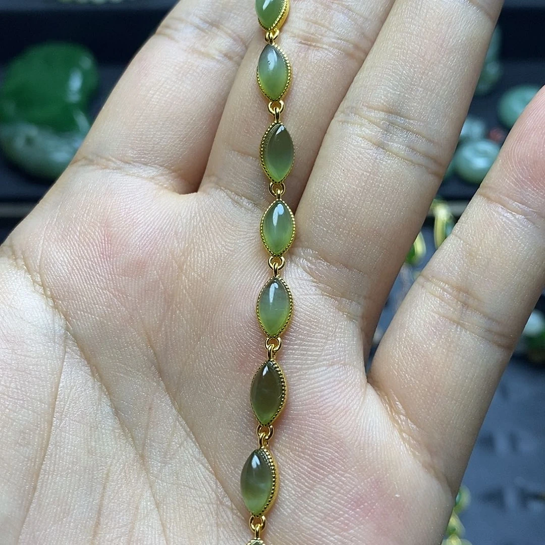 手链银S925镶嵌和田玉吴*龙