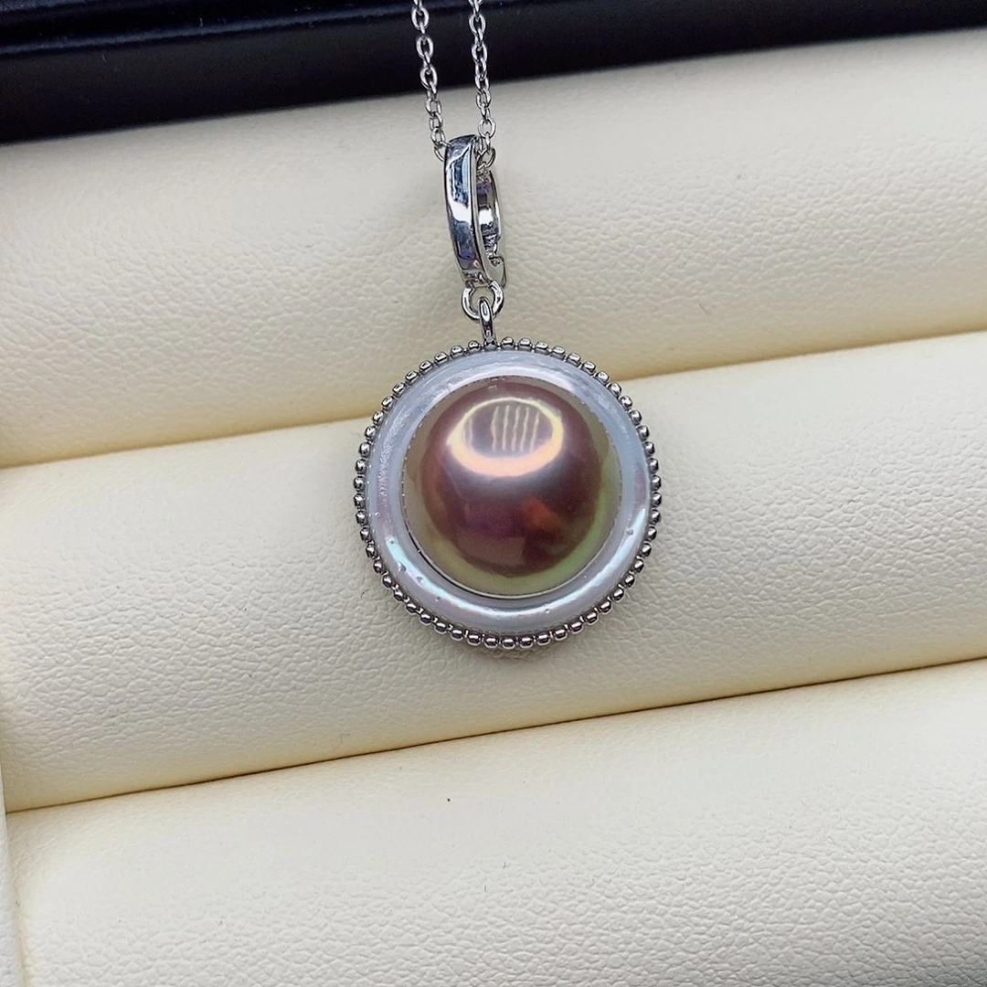 淡水珍珠合金吊坠(赠链)12mm