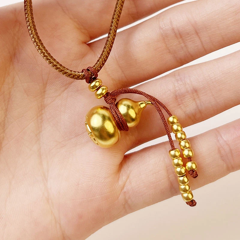 黄金足金999流苏葫芦吊坠