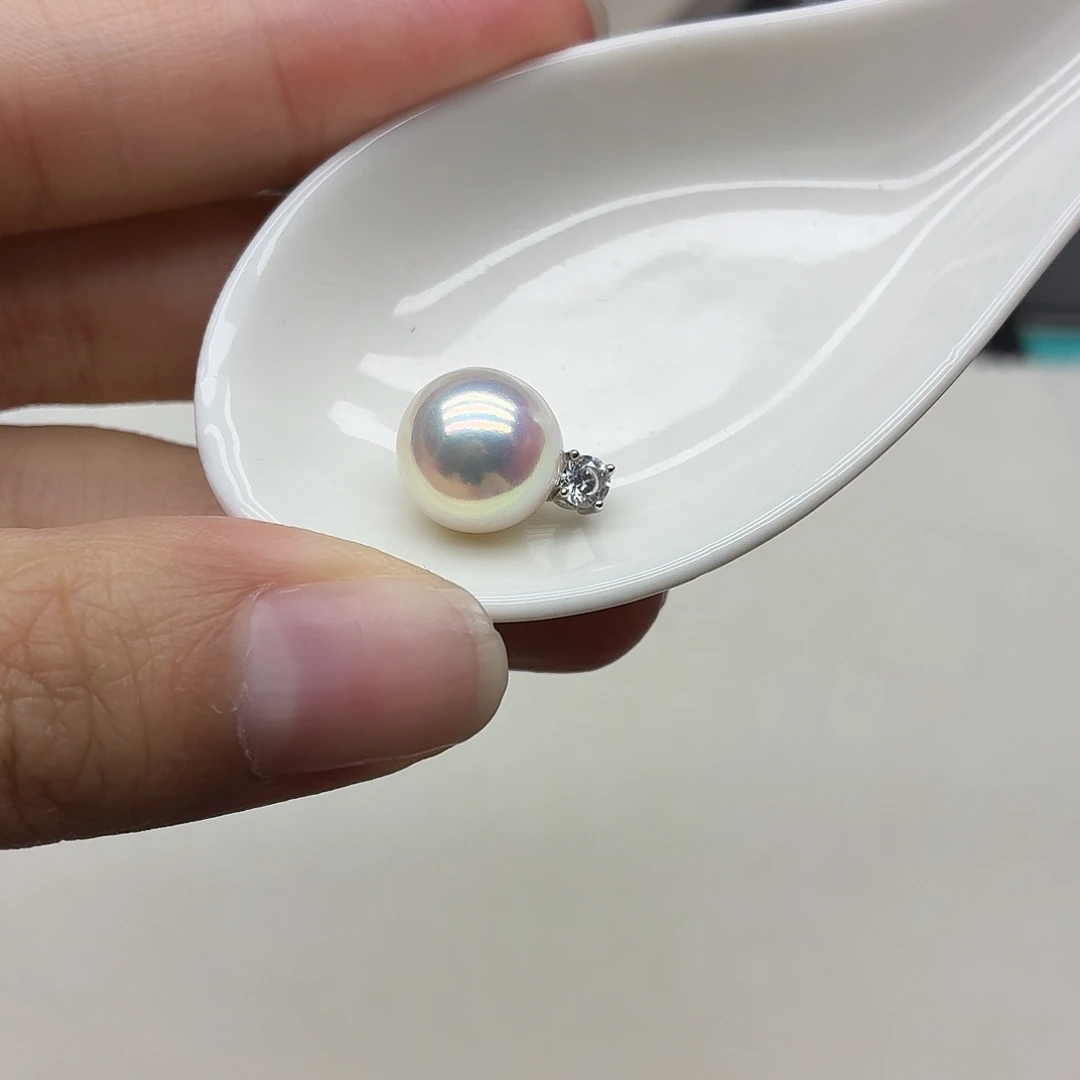 吊坠925银锆石11.0极光粉戴妃不要链