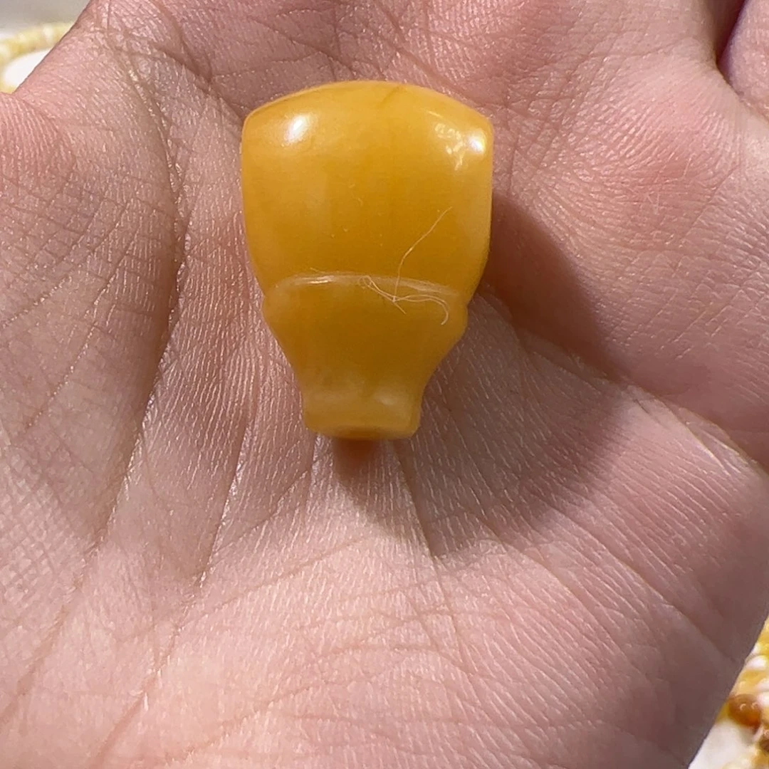 琥珀未镶嵌珠宝奇石鸡油黄三通