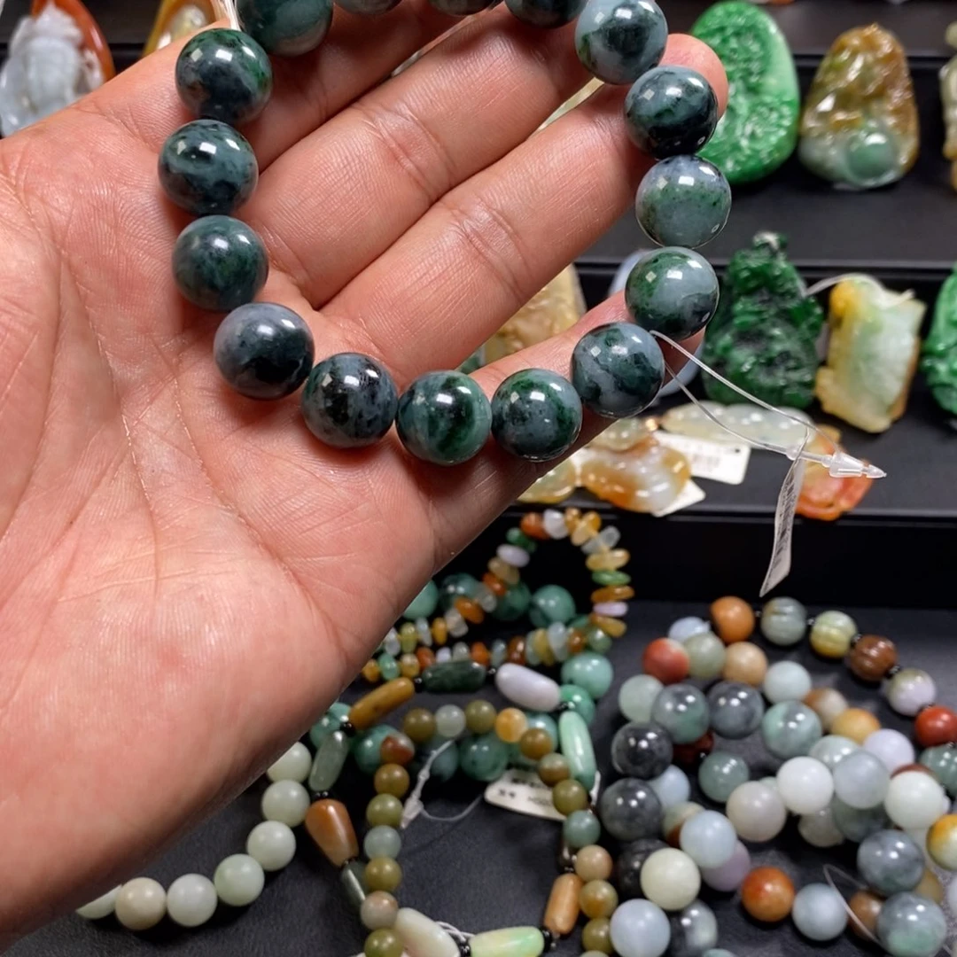 翡翠未镶嵌手串卡13加