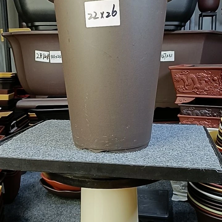 树脂2只22cm高斜圆兰花盆