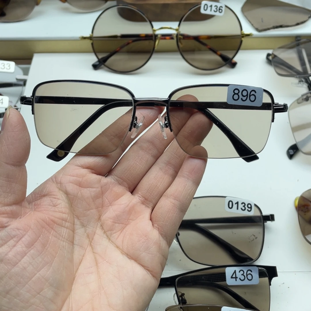 茶水晶半框眼镜 896