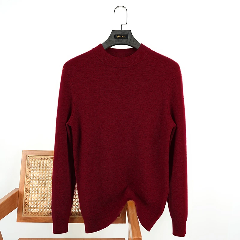 【100%澳洲绵羊毛】【冬款】【加厚款】【半高领】羊毛衫男款打底衫BM271