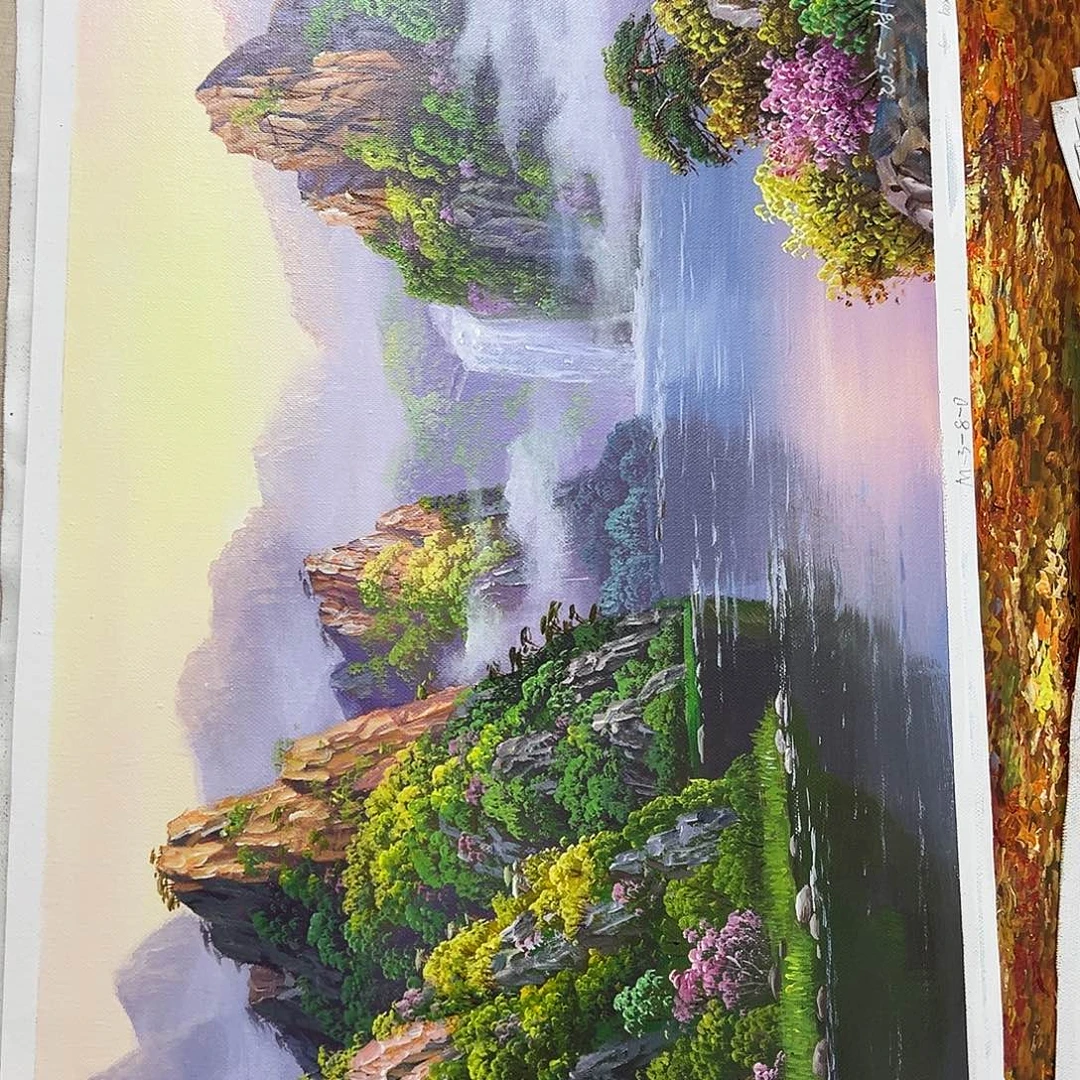 油画朝鲜艺术家不带画框