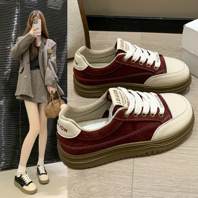 厚底小白鞋女2025年秋季新款复古百搭休闲德训鞋软底轻便运动板鞋