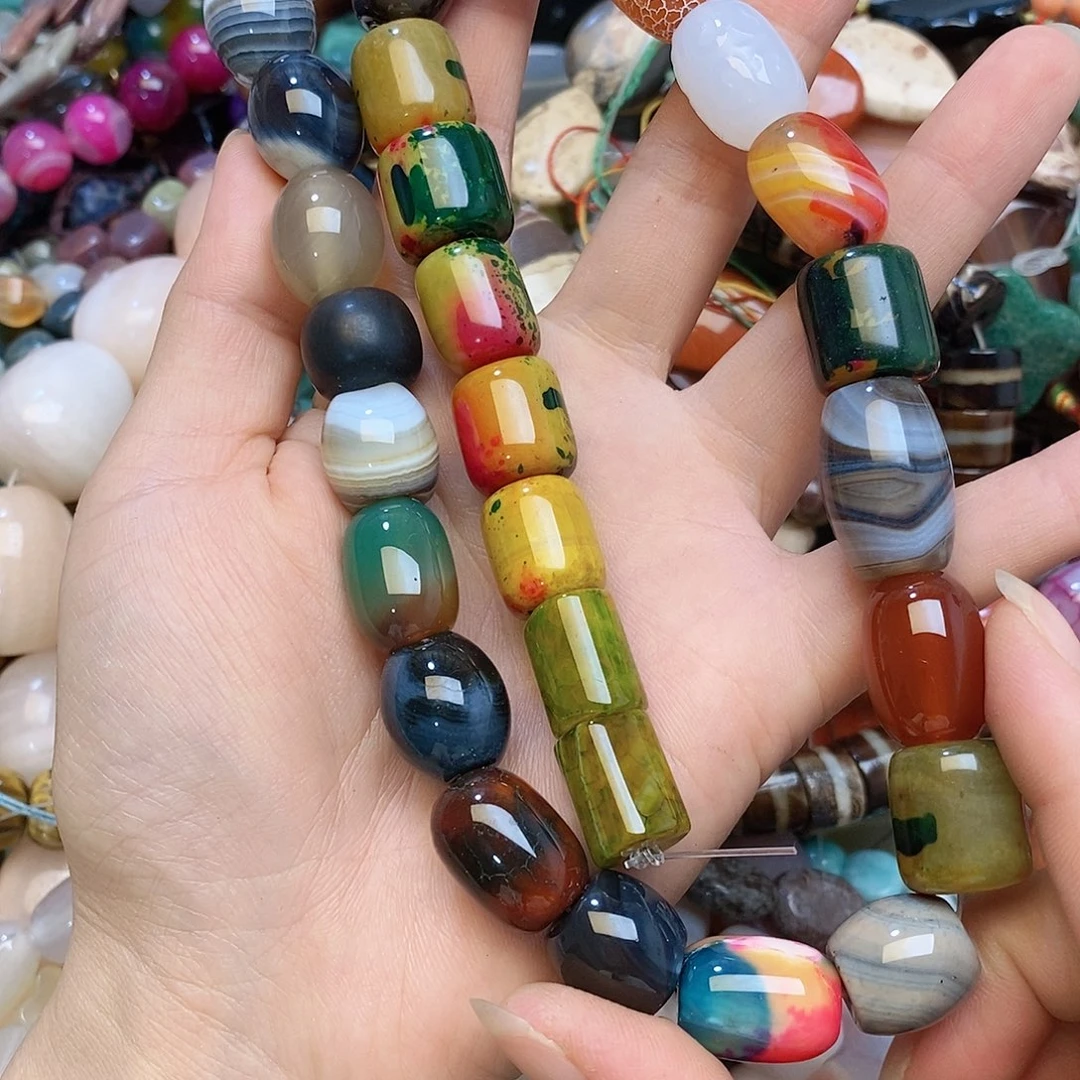 玛瑙/玉髓未镶嵌珠宝半成品多宝玛瑙一条