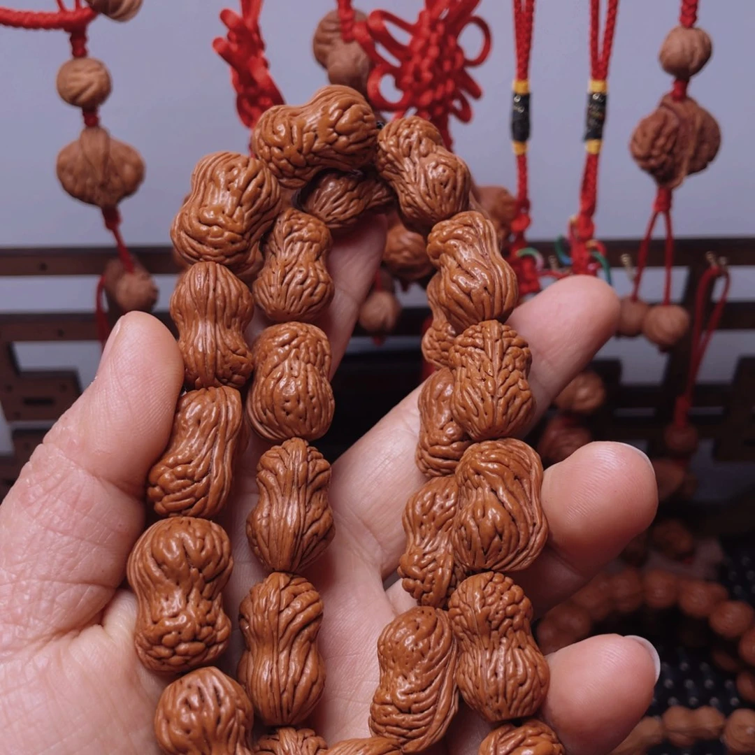 木质类龙纹桃枭手串
