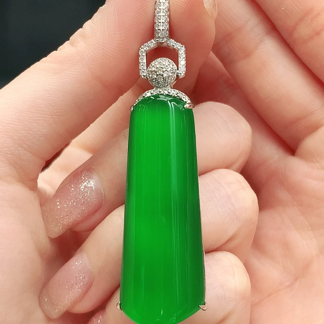 银S925镶嵌吊坠玛瑙/玉髓