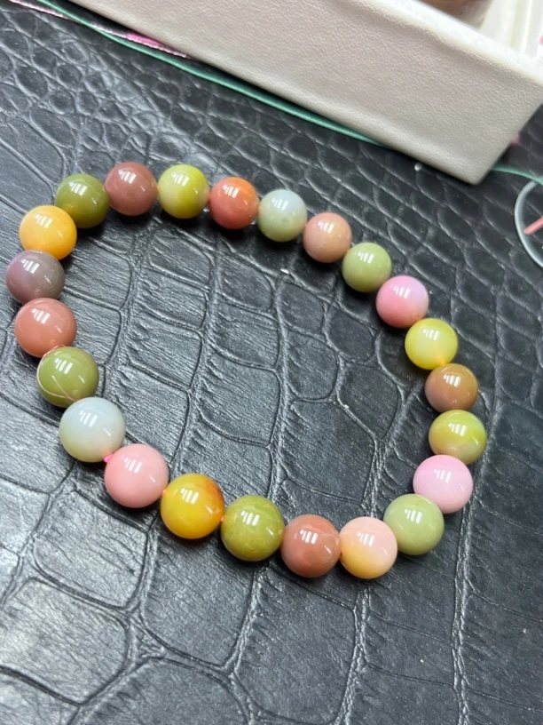 四川盐源玛瑙光珠手链 颜色鲜艳 随机发