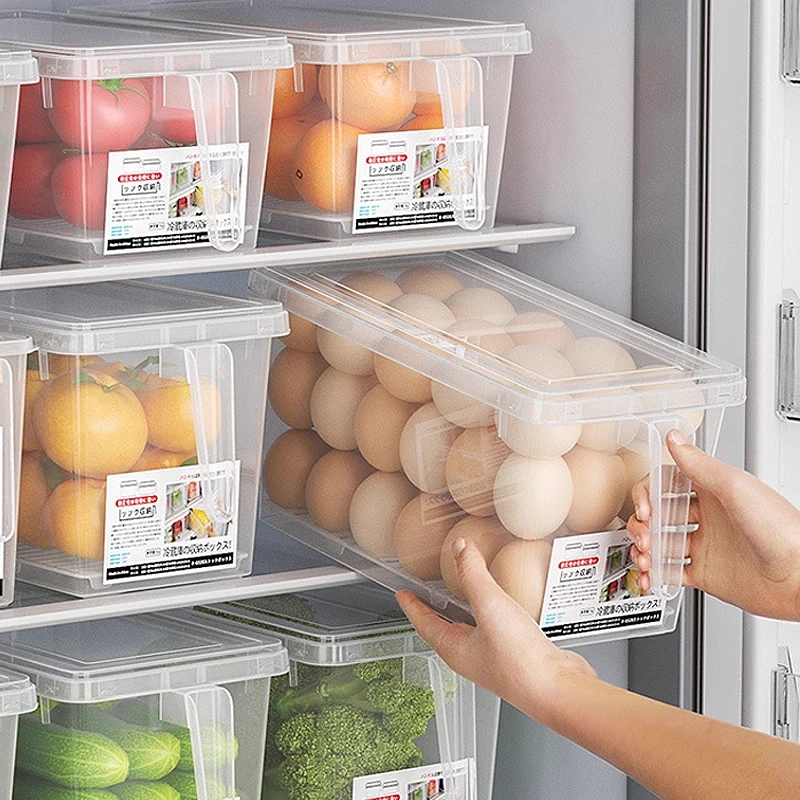 【4个5升特大号】冰箱收纳盒手柄保鲜盒厨房蔬菜整理盒鸡蛋收纳盒X