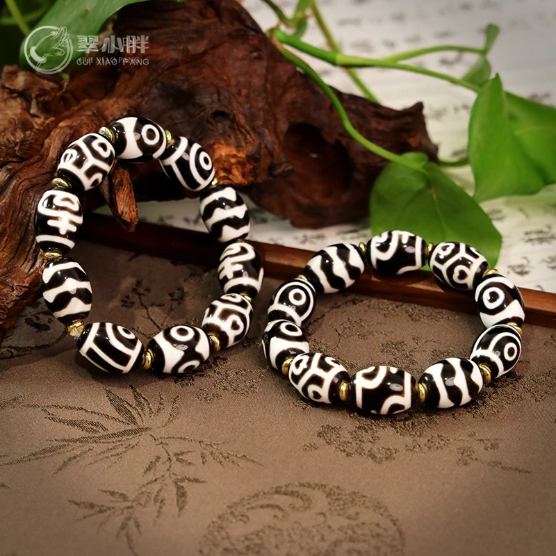 翠小胖三号店 黑白珠宝瓶熊猫三玛瑙手串CTZA77 多样性发1