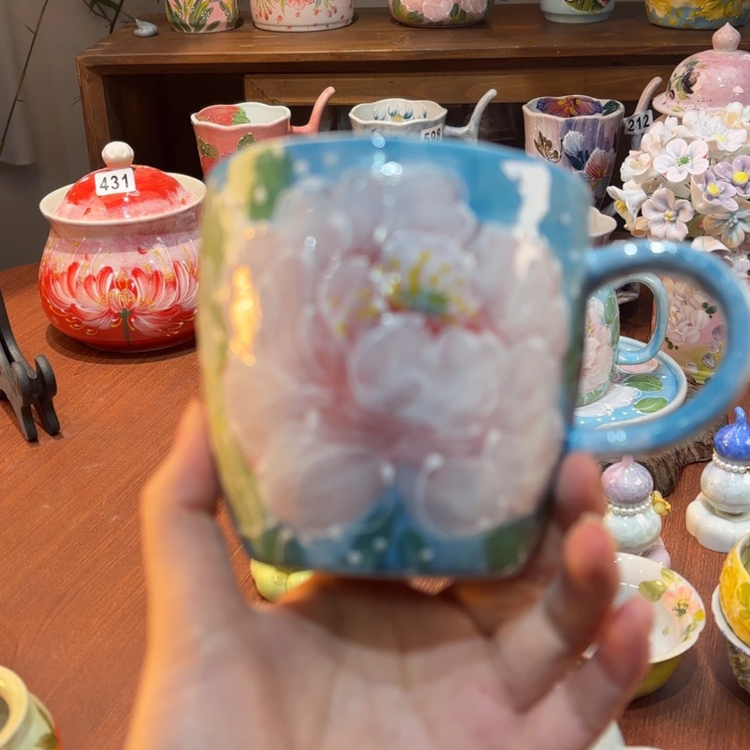 瓷片景德镇手绘高温釉下彩陶瓷茶具