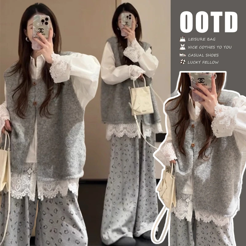 秋季孕妇装时髦洋气秋冬孕妇休闲高级感韩系两件套孕期网红穿搭