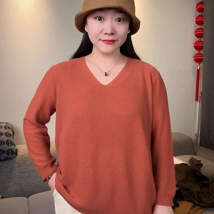 1号链接7102。长袖。暗橘色。加大码170斤以上穿