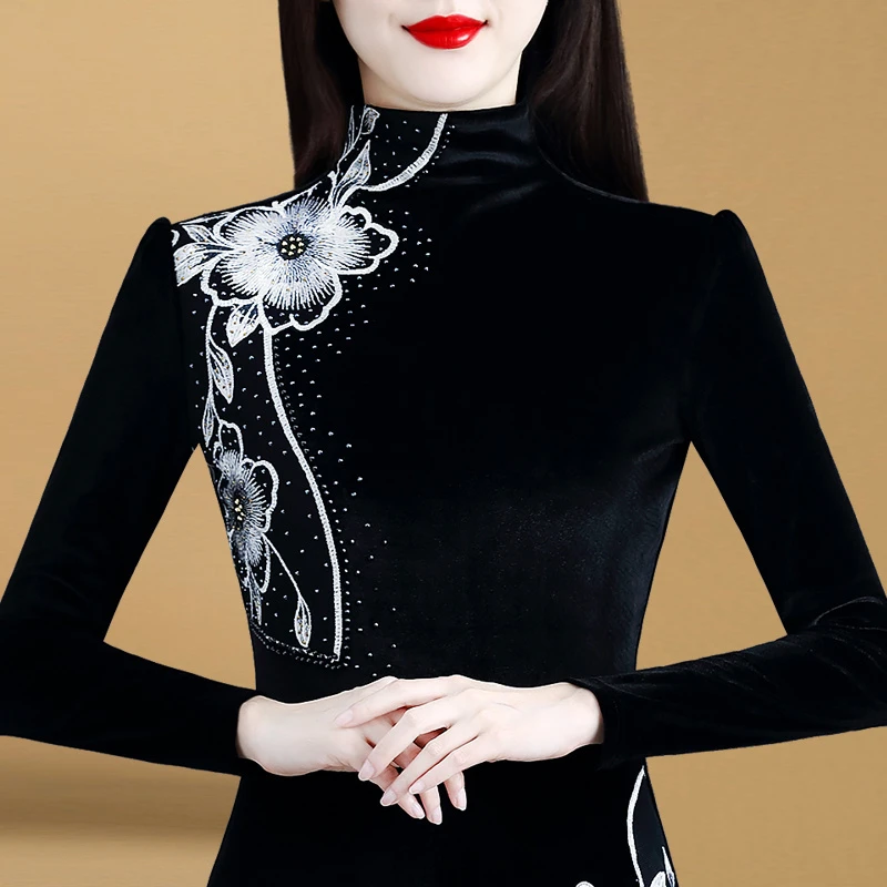 85341高领加绒打底衫女内搭