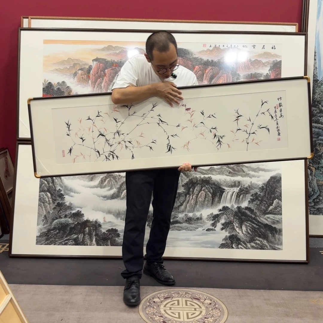 国画带框绘画160/45尺寸