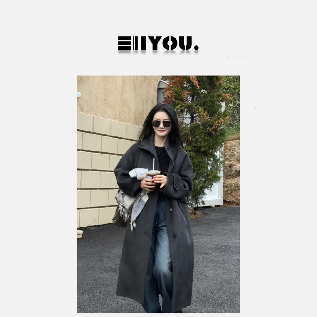 【ENYOU定制】手工制作 灰色立领大衣