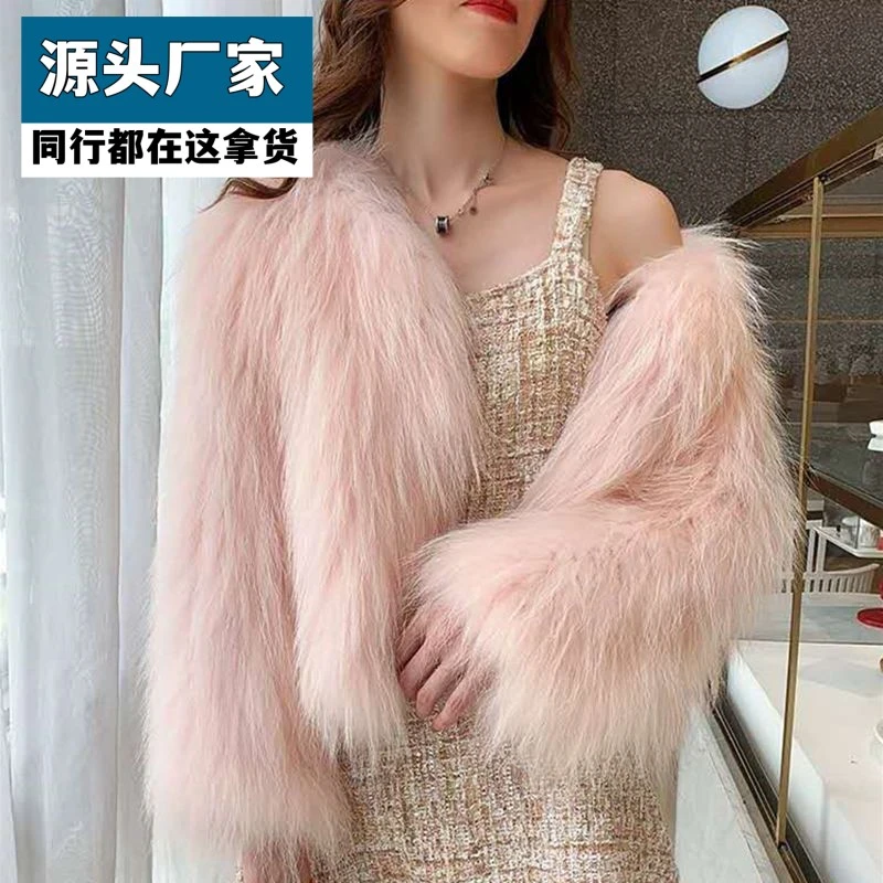 梵乐芬仿狐狸毛外套女短款2025秋冬新款年轻网红皮草修身仿水貂毛