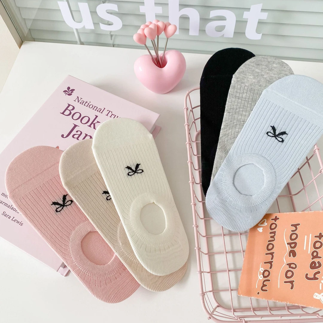 夏季小清新结袜子女船袜薄款浅口隐形袜防滑不掉跟短袜子无骨