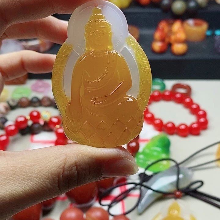 未镶嵌颈饰玛瑙/玉髓巴*月
