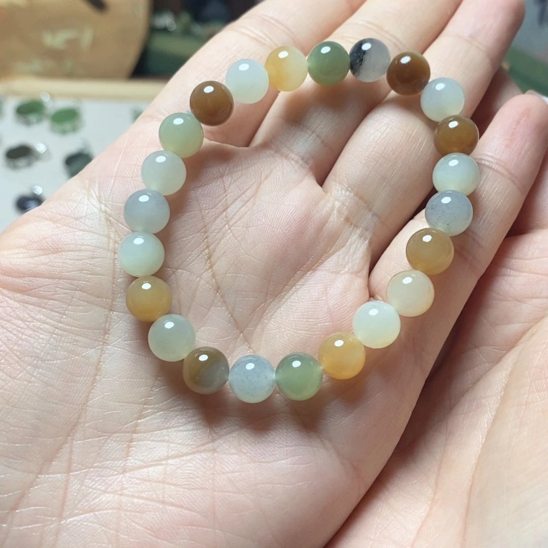 未镶嵌手串和田玉多宝手串圆珠卡8mm