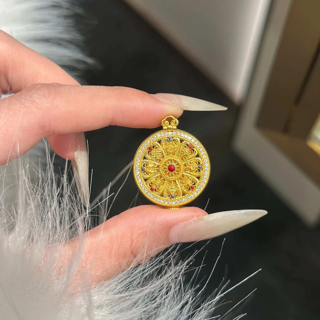 足金999【小八宝香囊罗盘吊坠】