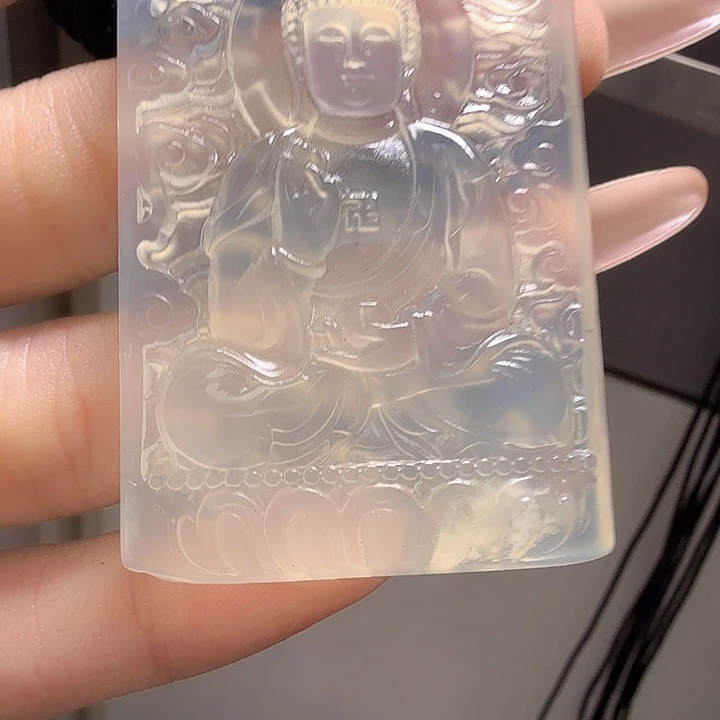 未镶嵌岫玉阿弥陀佛 猪狗