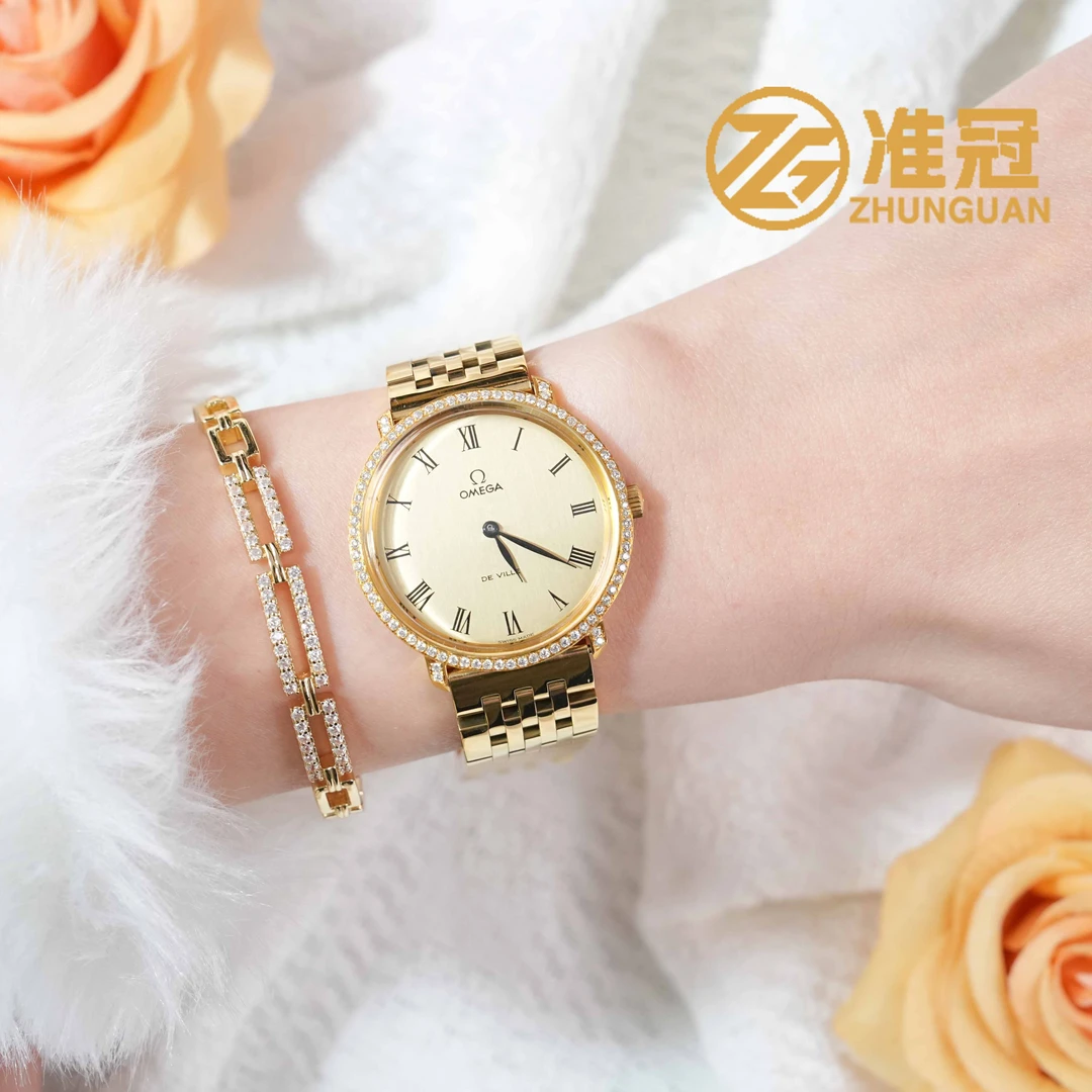 95新 Omega/欧米茄 33mm手动机械QL4587碟飞后钻瑞士名表