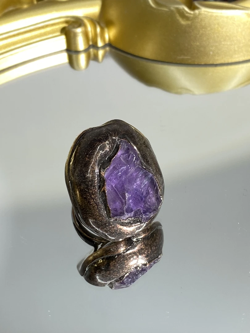 铜合金合成锆石戒指 TTSD 紫色时尚潮流百搭款戒指 8243