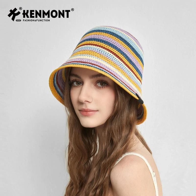 卡蒙夏天时尚女百搭多巴胺渔夫帽夏季可折叠沙滩太阳帽海边度假遮